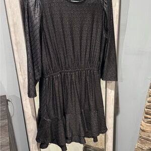 Michael Kors Black Metallic Long Sleeve Dress